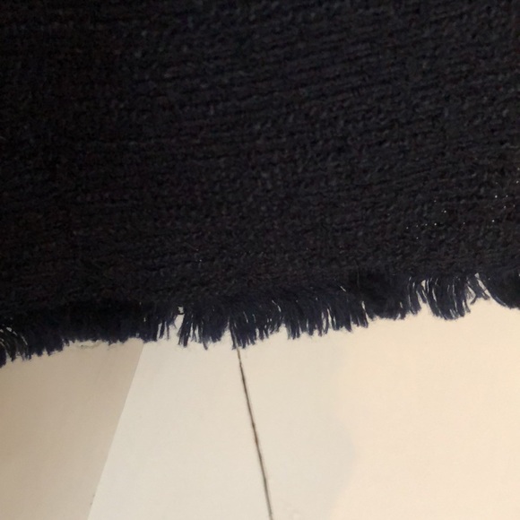 Banana Republic Navy Blue Knit Boucle Ruffle Sleeve Top S - Picture 13 of 14